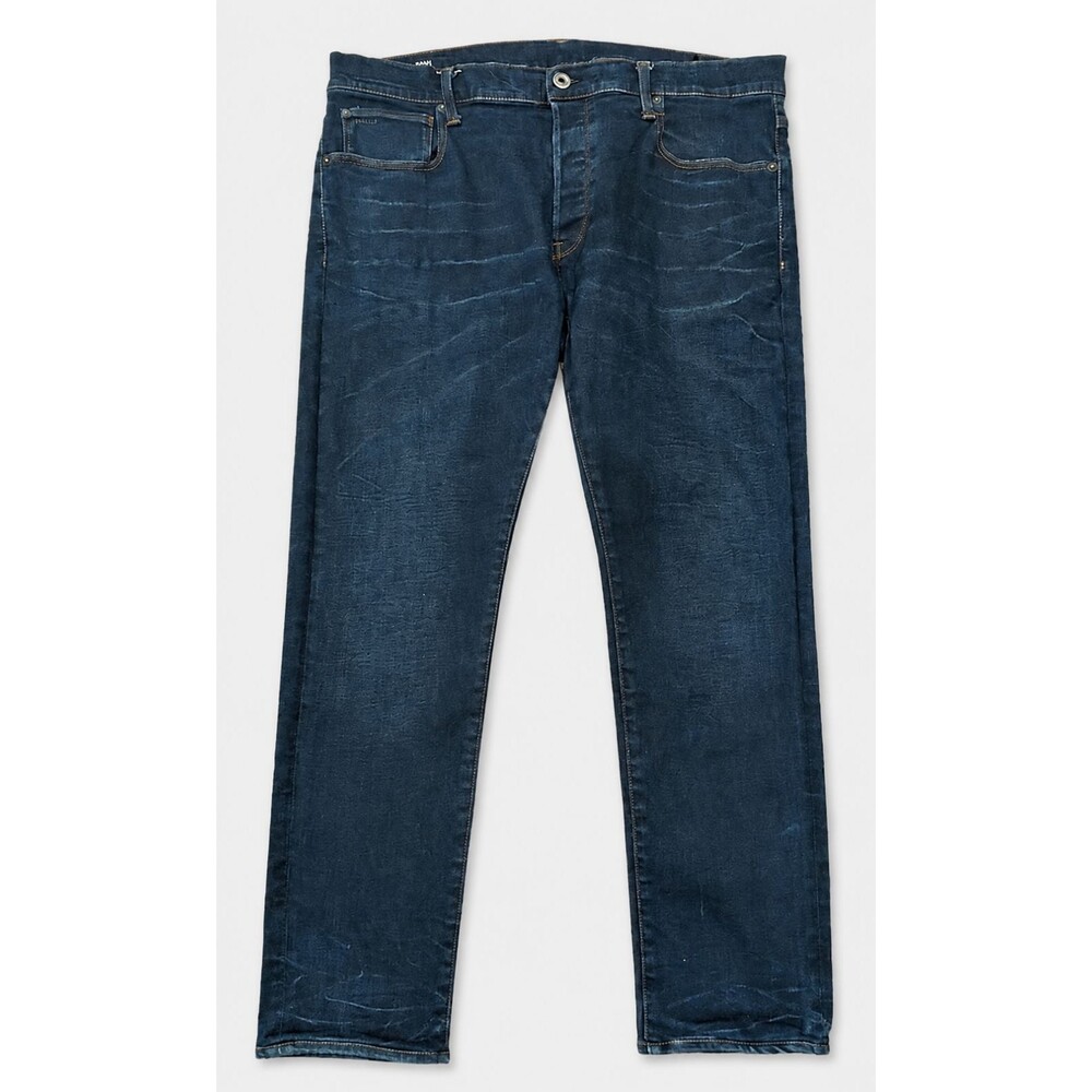 G-Star RAW 3301 Slim Jeans Men's 38x30 Dark Wash Denim Button Fly 5-Pocket
